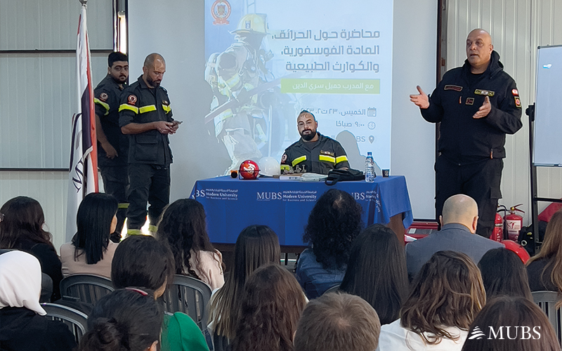 MUBS and the Civil Defense Organize a Lecture on Fire Emergencies and Phosphorus Handling at the Aley Campus